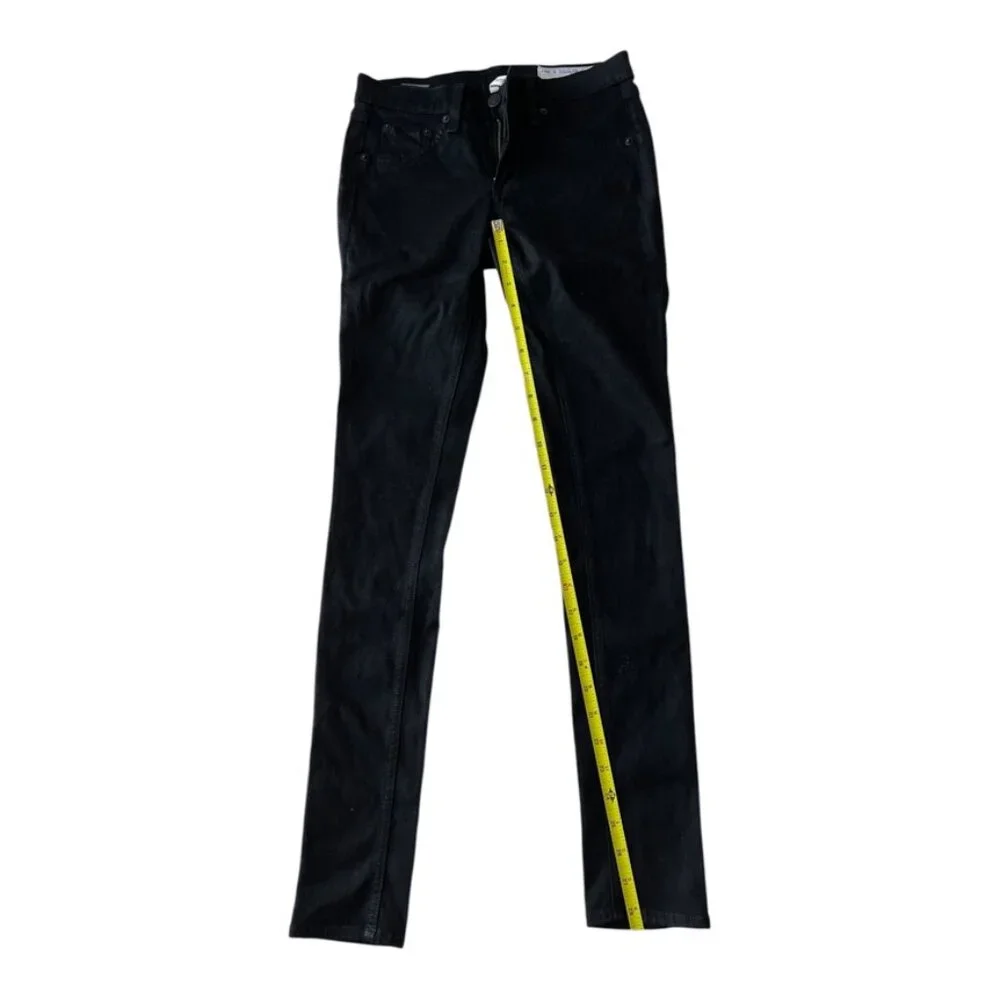 Rag & bone the legging in coated black Shimmer Stretch Jegging Women’s Size 24 - Picture 8 of 12